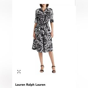 Lauren Ralph Lauren Tie Front Collared Linen Button Down Women's Size 14 Floral